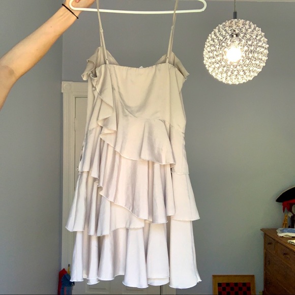 Silver Grey Ruffle Dress - Picture 2 of 4